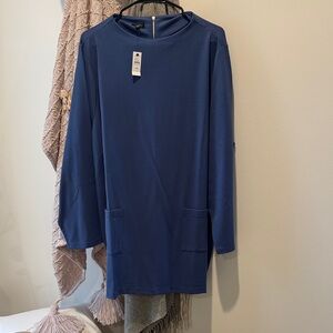 Talbots Blue Tunic Top